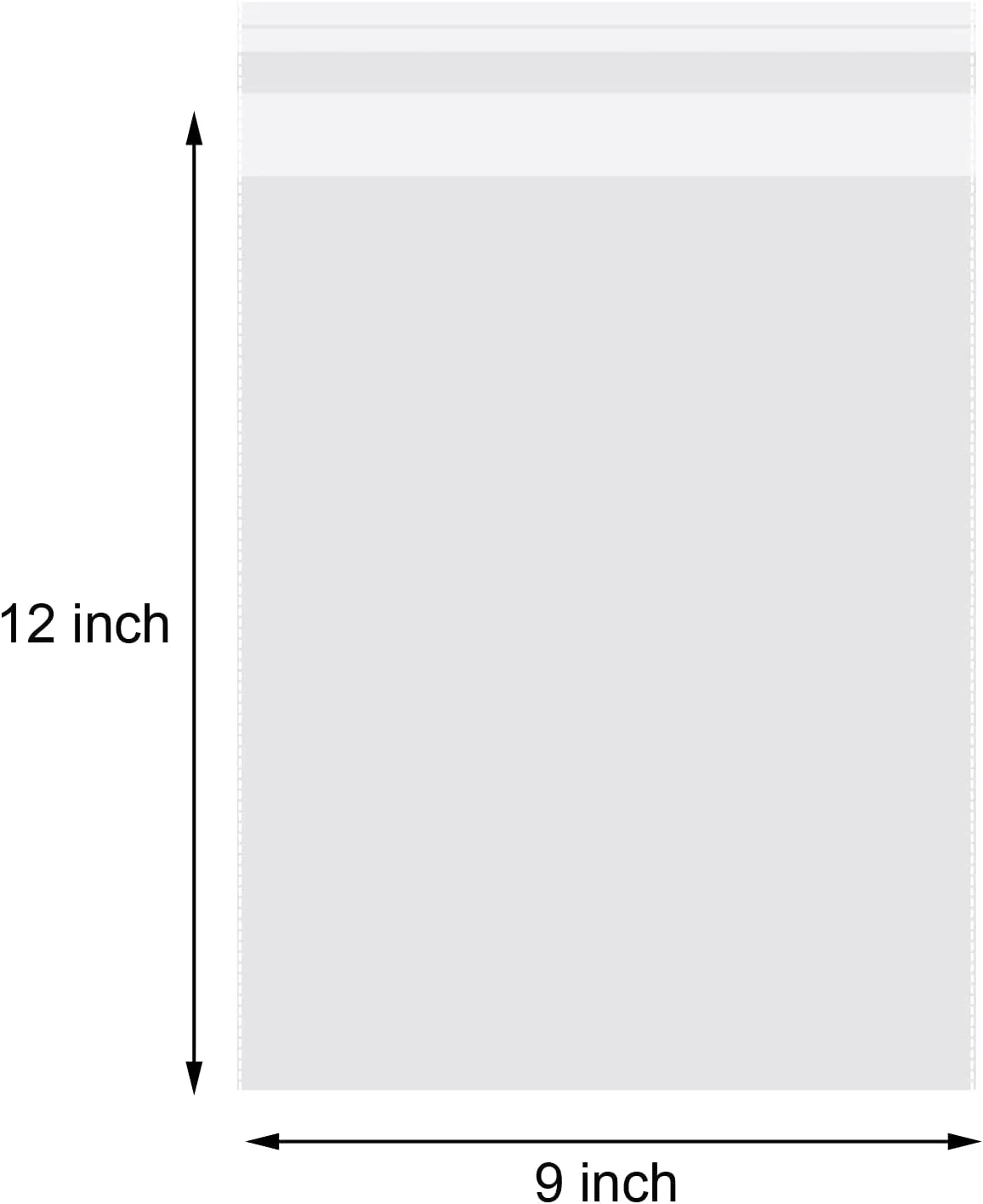 100 Count 9x12 Inch Clear Poly Bags for Packaging Clothing Shirts Self Seal Cellophane Plastic Bags