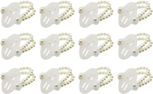 12 Pieces Elastic Pearl Wrist Bands Wristlets Corsage Accessories for Wedding Prom Flowers