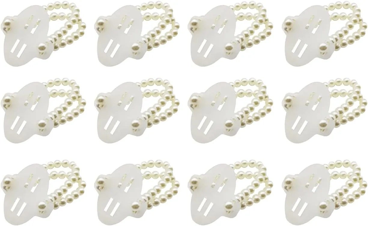 12 Pieces Elastic Pearl Wrist Bands Wristlets Corsage Accessories for Wedding Prom Flowers