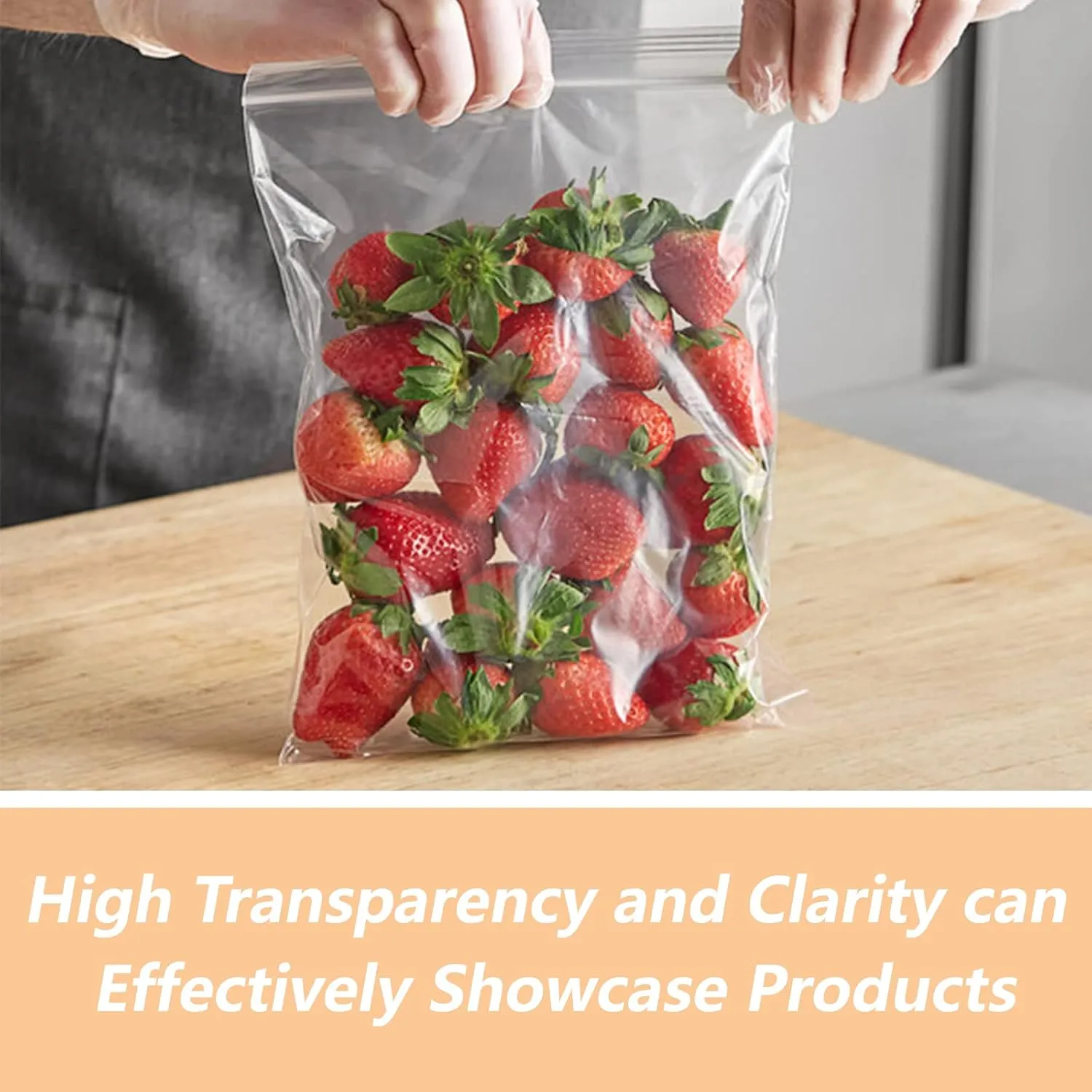 14" x 20" (1000 Count) Zip Plastic Poly Bags - Resealable Bags with Lock Seal Zipper for Packaging & Clothing