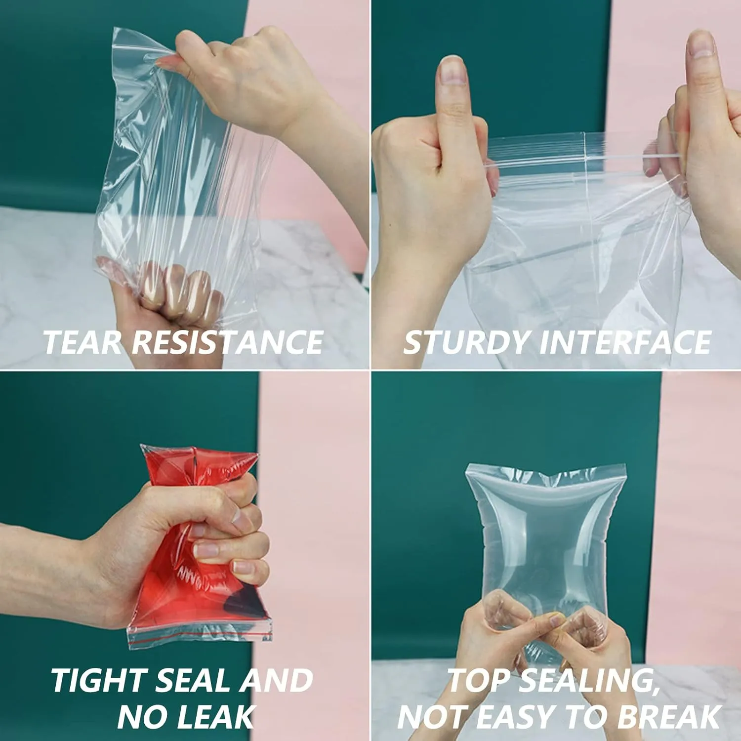 14" x 20" (1000 Count) Zip Plastic Poly Bags - Resealable Bags with Lock Seal Zipper for Packaging & Clothing