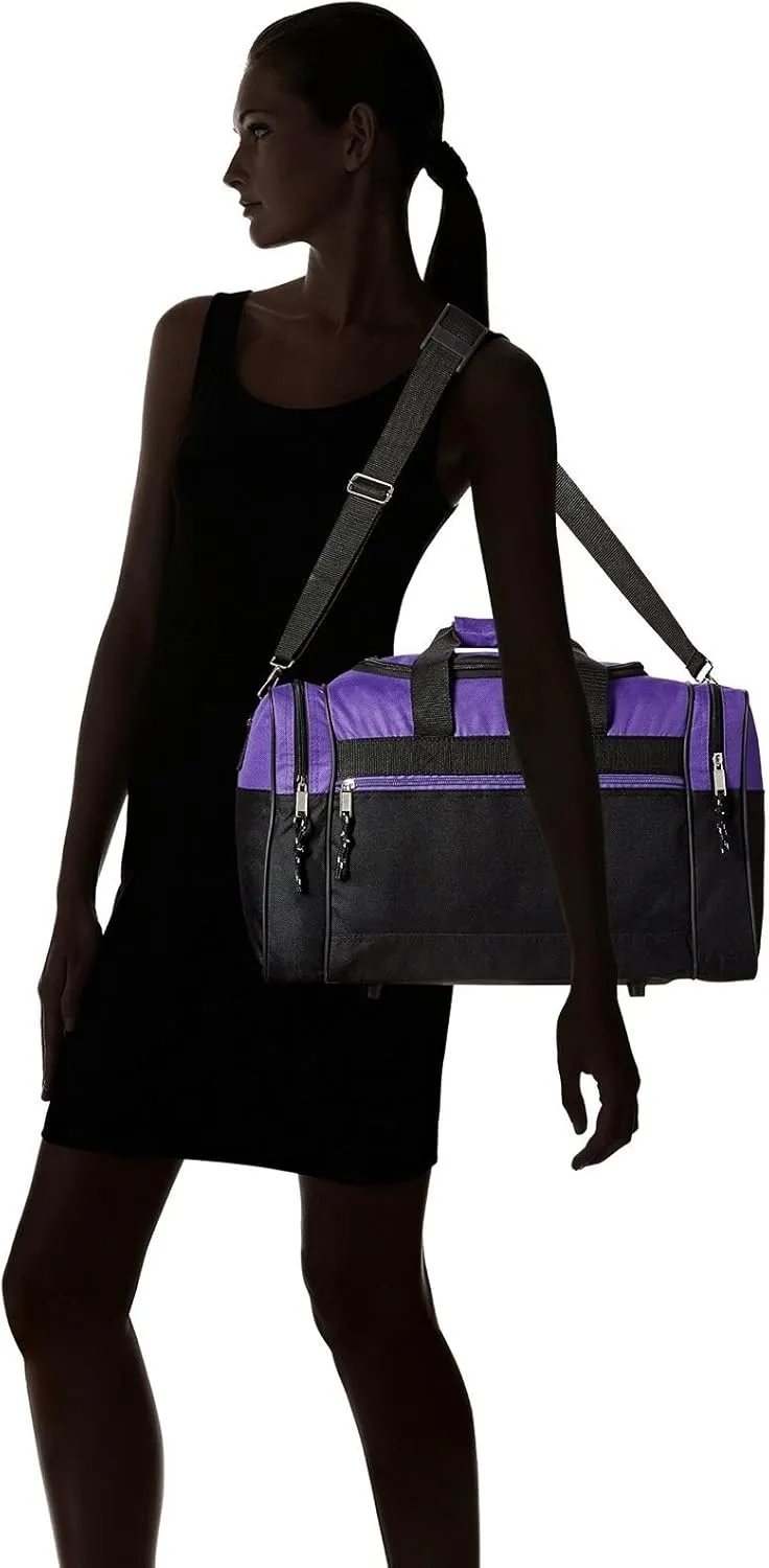 17" Blank Duffle Bag Duffel Travel Camping Outdoor Sports Gym Accessories Bag (17" - Purple)
