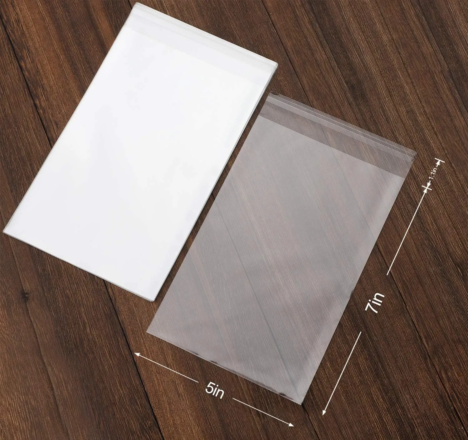 200 pcs Clear 5" x 7"(W:12.7XL:17.8cm) Self Seal Cello Cellophane Bags Resealable Poly Bags 2.8 mils for Cookie, Candy, Gift Bakery, Prints, Photos, Cards & Envelopes, Party