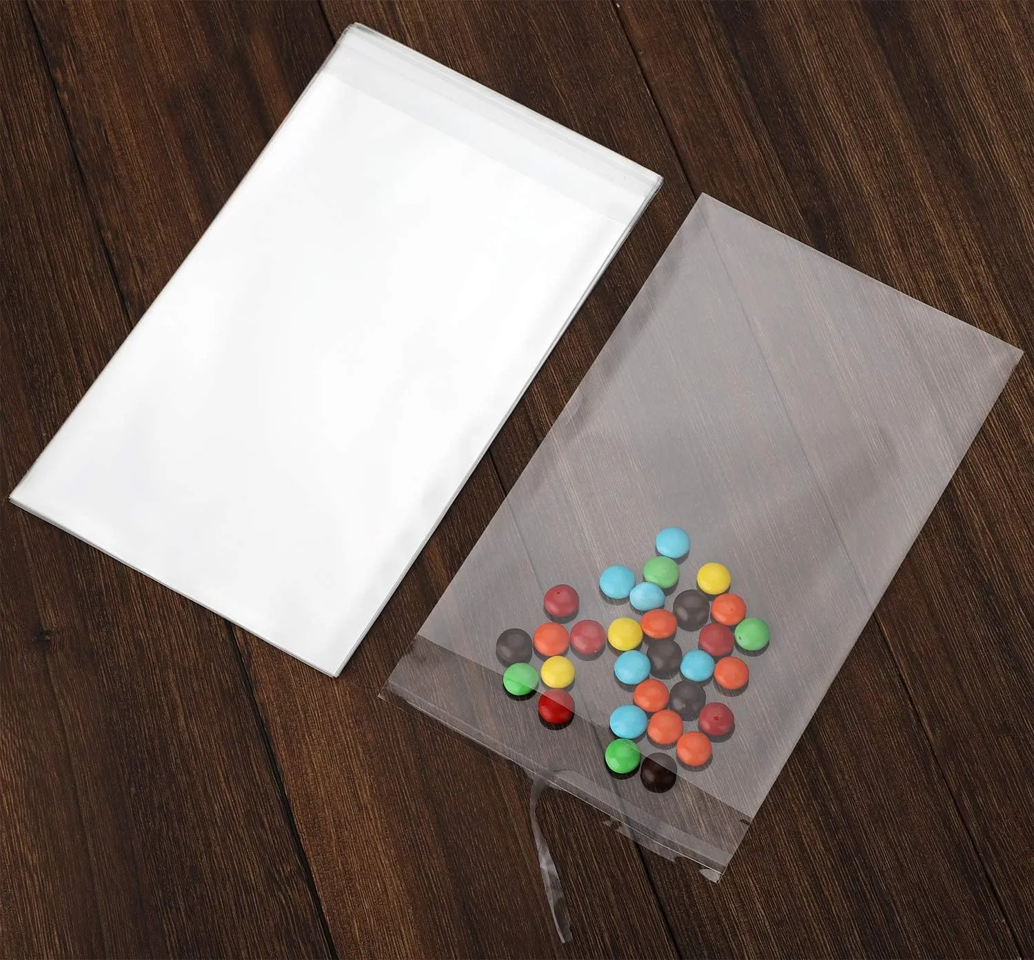 200 pcs Clear 5" x 7"(W:12.7XL:17.8cm) Self Seal Cello Cellophane Bags Resealable Poly Bags 2.8 mils for Cookie, Candy, Gift Bakery, Prints, Photos, Cards & Envelopes, Party