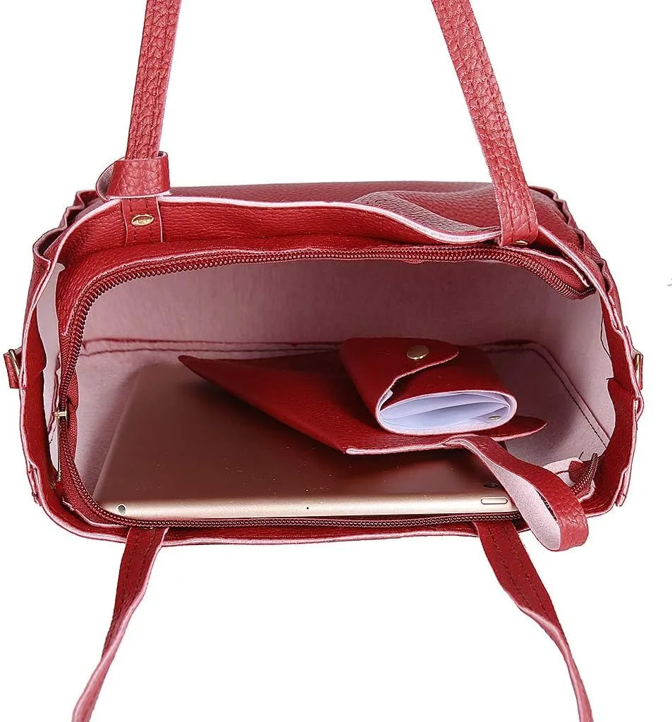 4 Packet Laptop Tote Bag for Women Waterproof Leather Computer Bags Women Business Office Work Bag Briefcase