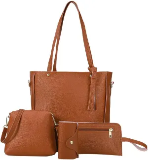 4 Packet Laptop Tote Bag for Women Waterproof Leather Computer Bags Women Business Office Work Bag Briefcase