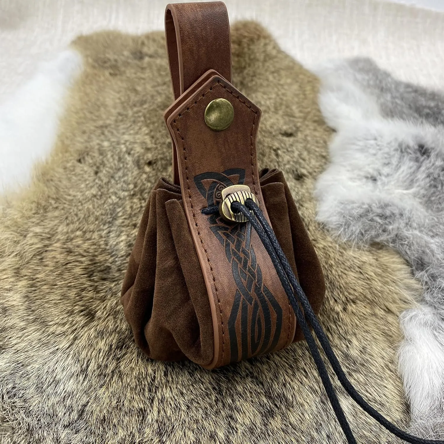 6 PCs Renaissance Belt Costume Accessories Pouch Skirt Sword Frog Viking Horn Belt Holster