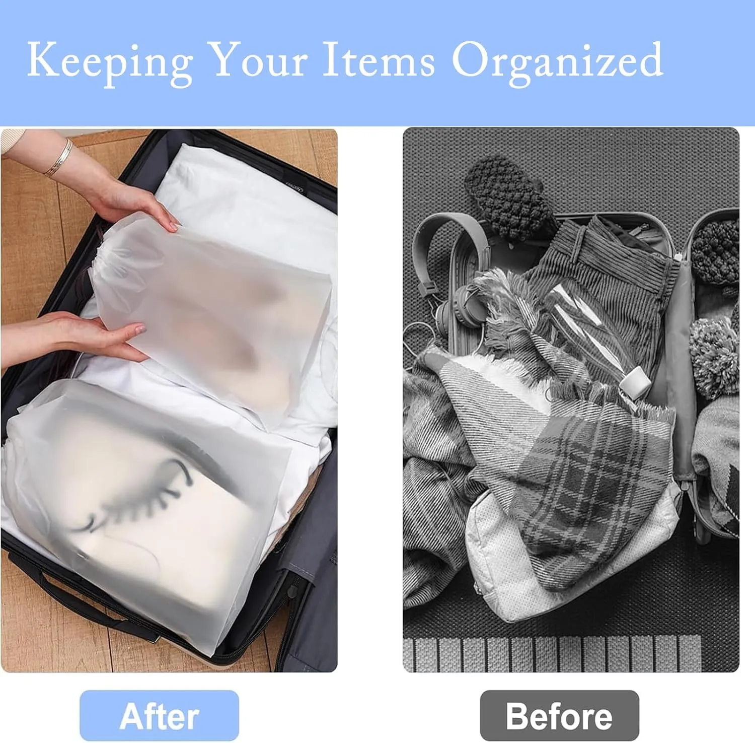 8 PCS Clear Shoe Bags for Travel, 15.7"" x 11.8"" Drawstring Travel Shoe Bags for Packing, Waterproof Dustproof Portable Travel Shoe Storage Bag, SHB01*8