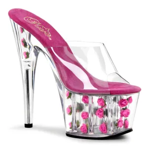 ADORE-701FL Pink Flower Platform Stripper Shoe