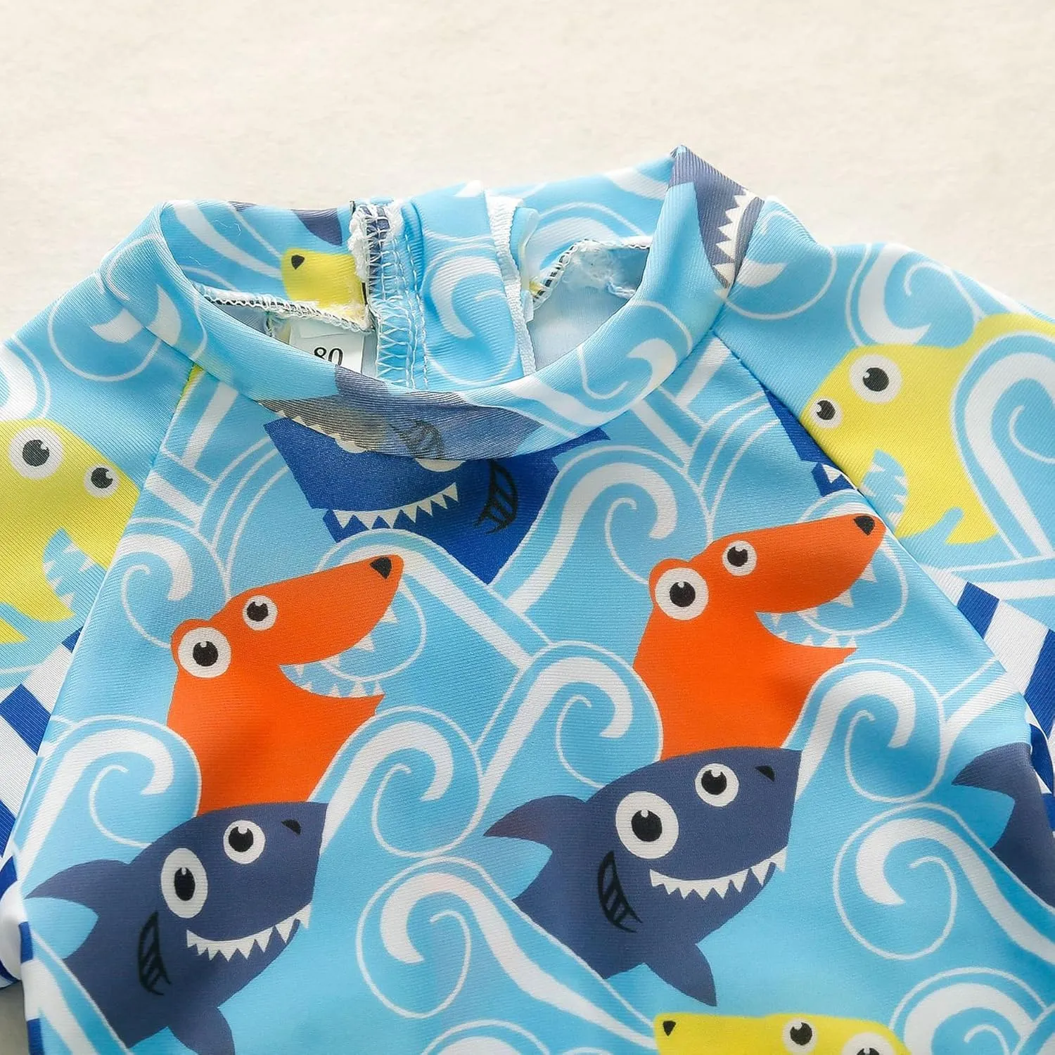 AIWUHE Boys One Piece Swimsuit Toddler Swimwear Rash Guard Suits Short Sleeve Zipper Bathing Suit UPF 50  Beach Sunsuit 6M-3Y