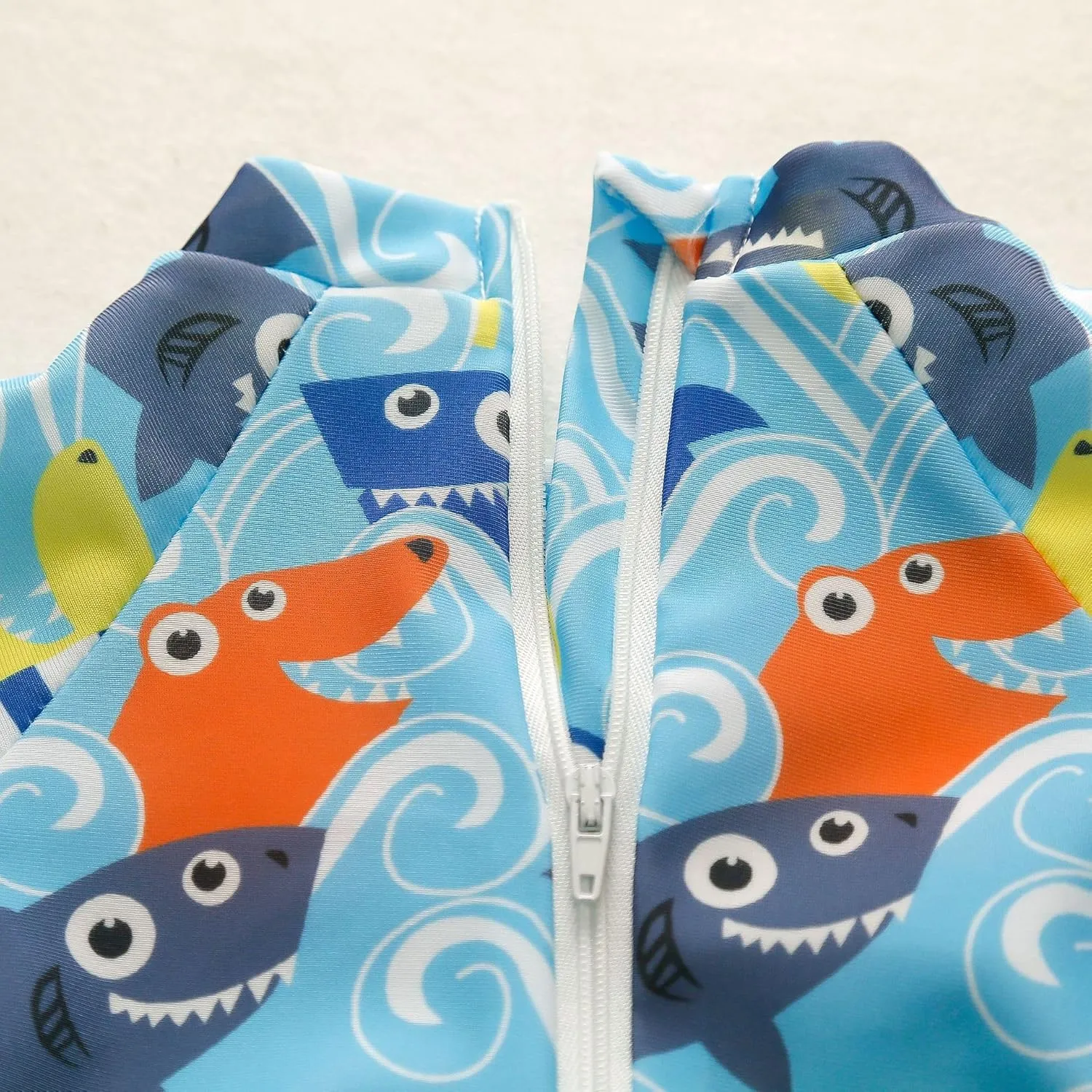 AIWUHE Boys One Piece Swimsuit Toddler Swimwear Rash Guard Suits Short Sleeve Zipper Bathing Suit UPF 50  Beach Sunsuit 6M-3Y