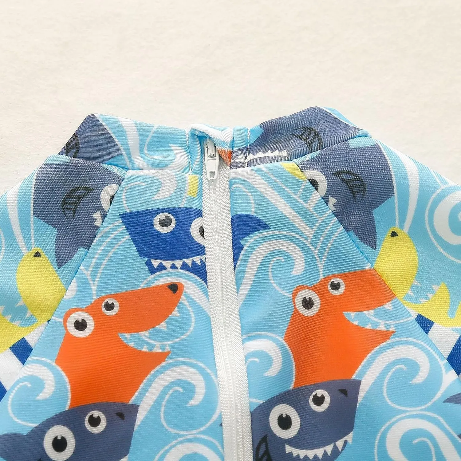 AIWUHE Boys One Piece Swimsuit Toddler Swimwear Rash Guard Suits Short Sleeve Zipper Bathing Suit UPF 50  Beach Sunsuit 6M-3Y