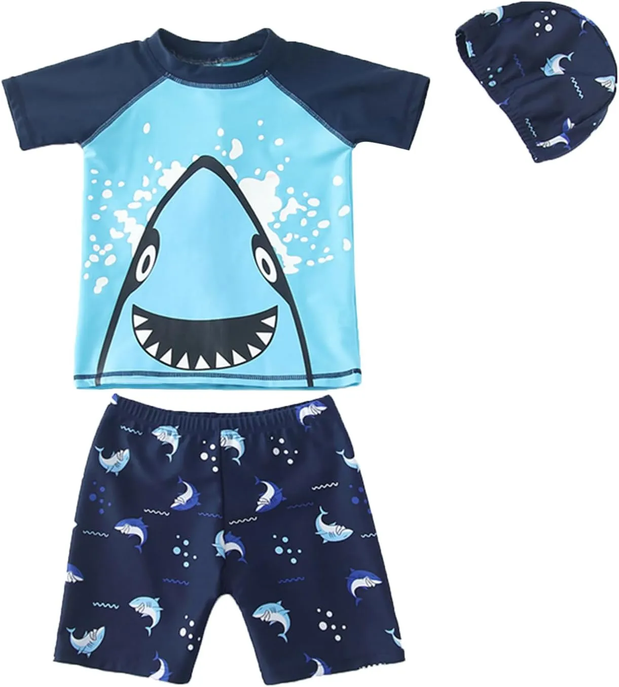 Baby Toddler Boys 3 Pieces Swimsuit Set Boys Swimwear Dinosaur Bathing Suit Rash Guards UPF 50 