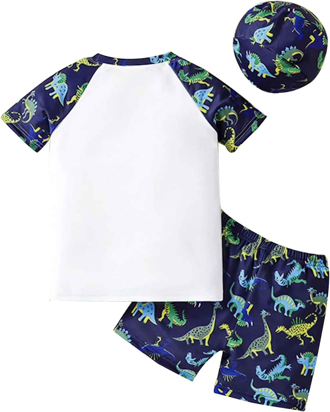 Baby Toddler Boys 3 Pieces Swimsuit Set Boys Swimwear Dinosaur Bathing Suit Rash Guards UPF 50 