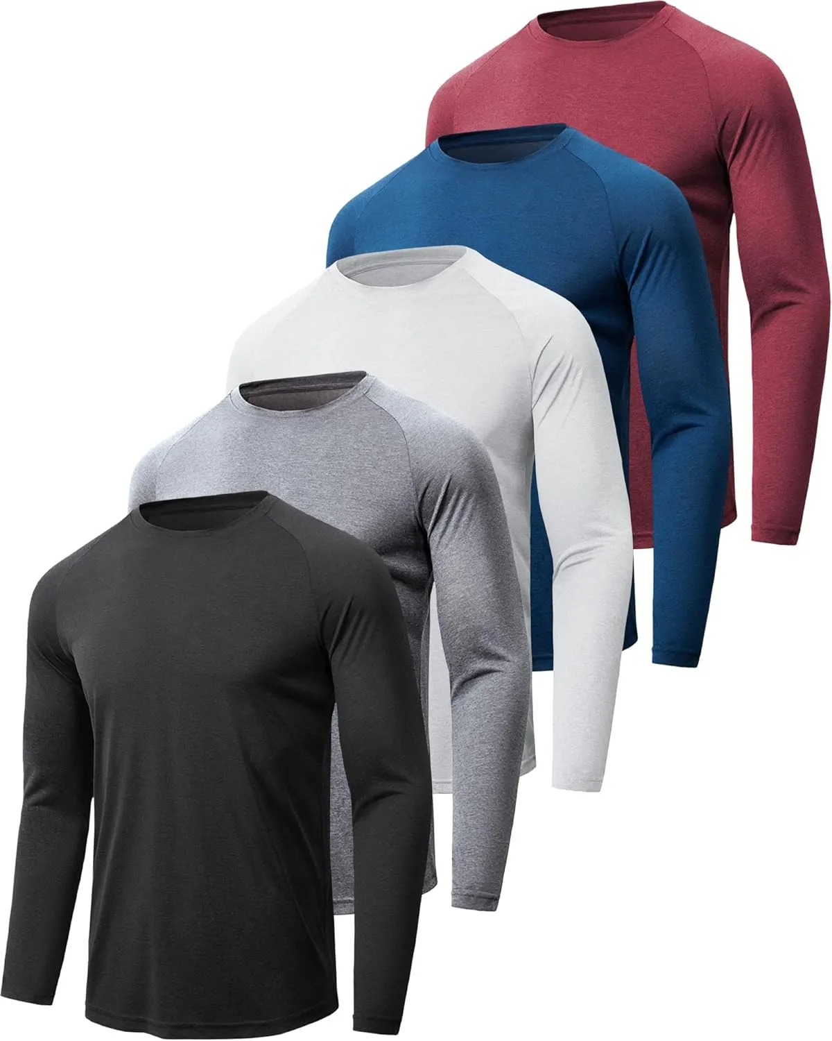 BALENNZ Long Sleeve Tee Shirts for Men - Moisture Wicking Quick Dry Long Sleeve Shirts UV Sun Protection T-Shirts for Running