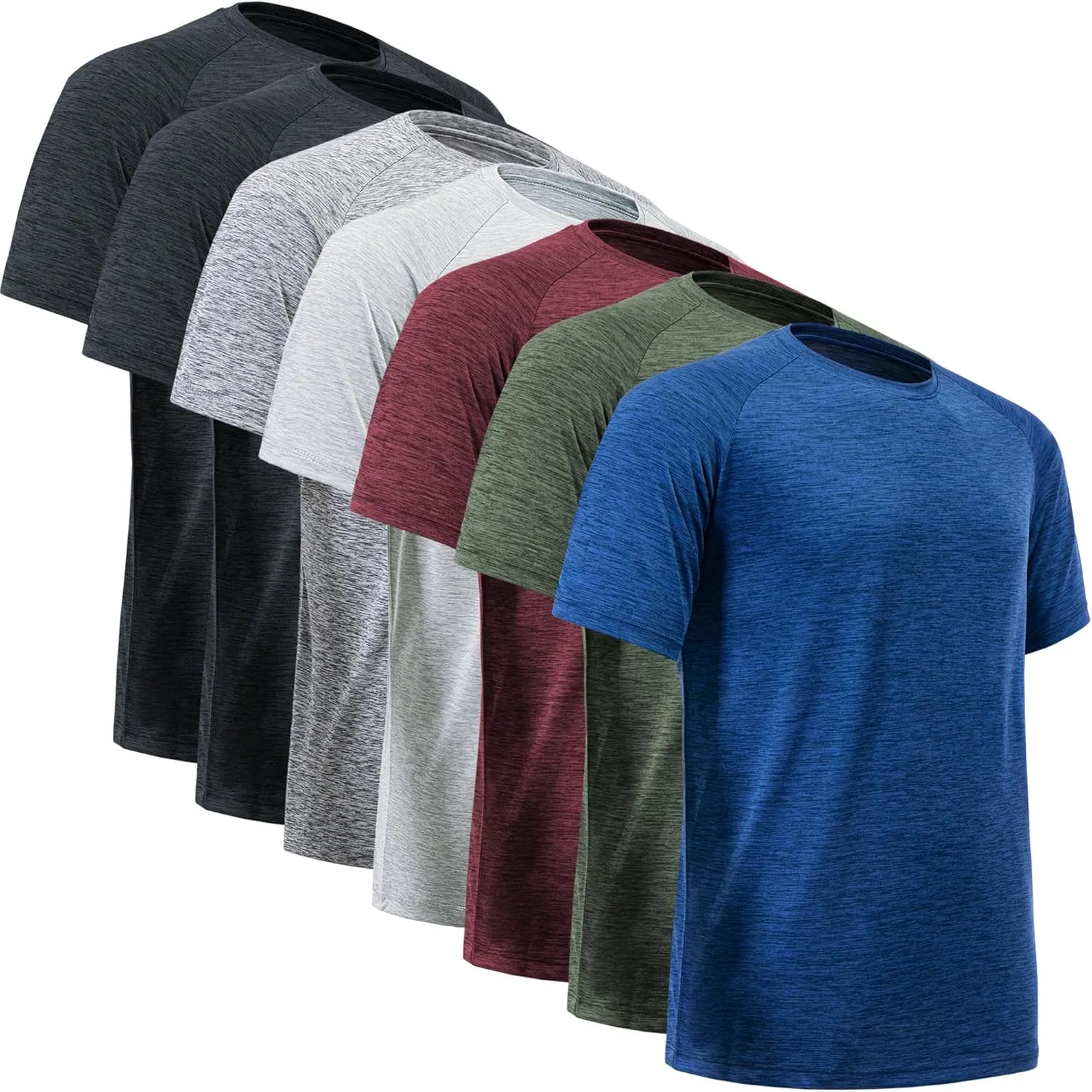 BALENNZ Workout Shirts for Men, Moisture Wicking Quick Dry Active Athletic Men's Gym Performance T Shirts