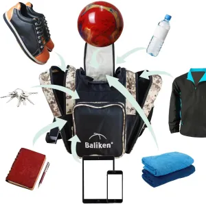 BALIKEN WaLiken Single Bowling Ball Bag- Holds One Bowling Ball One Pair of Bowling Shoes Up to Size 13 Mens Shoes (S camo)