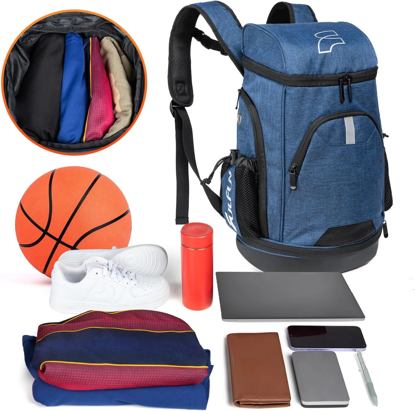 Basketball Backpack Soccer Bags with Fence Hook for Basketball,Soccer Includes Separate Shoes and Ball Compartment