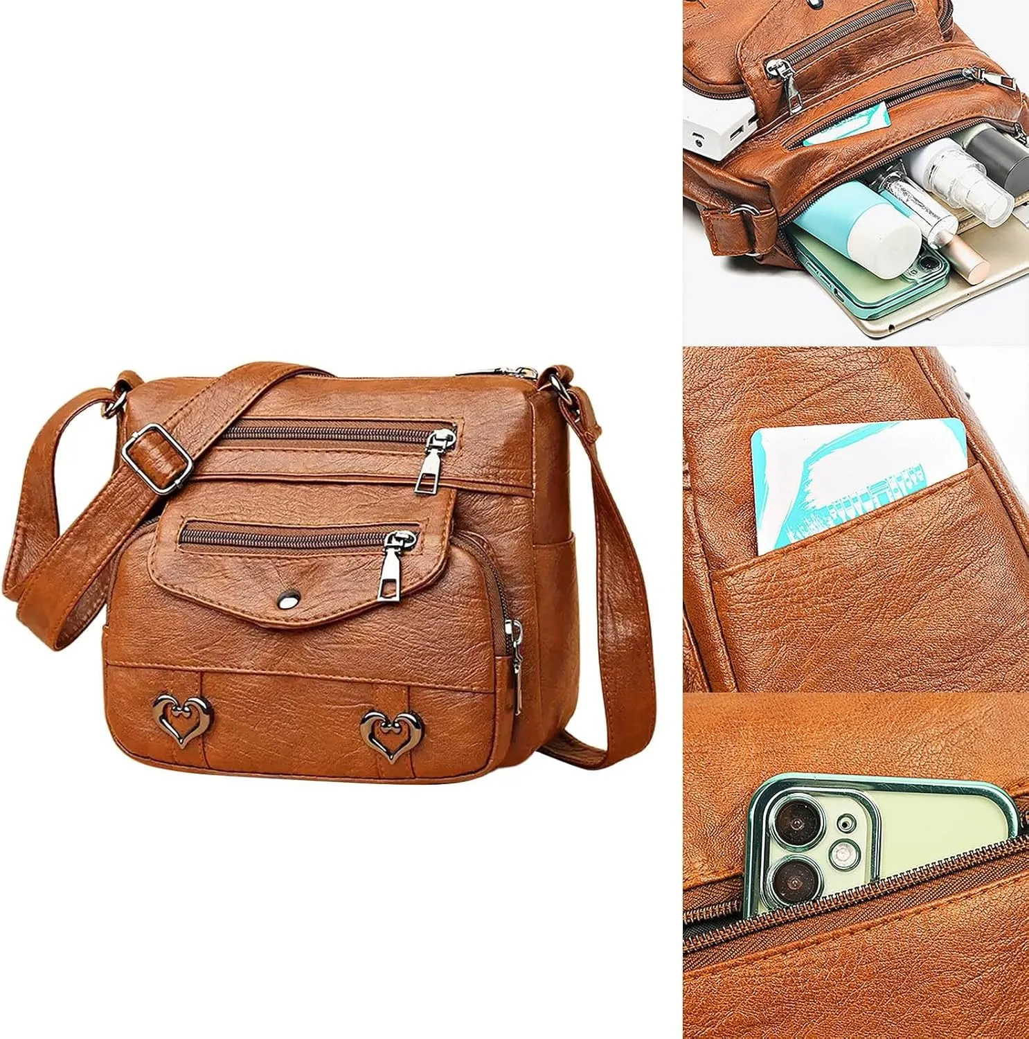 Beach Tote Bag Black Brown Solid Crossbody Shoulder Bags Medium Travel Satchel Bag Purse Wallet Anti Theft Bags Z