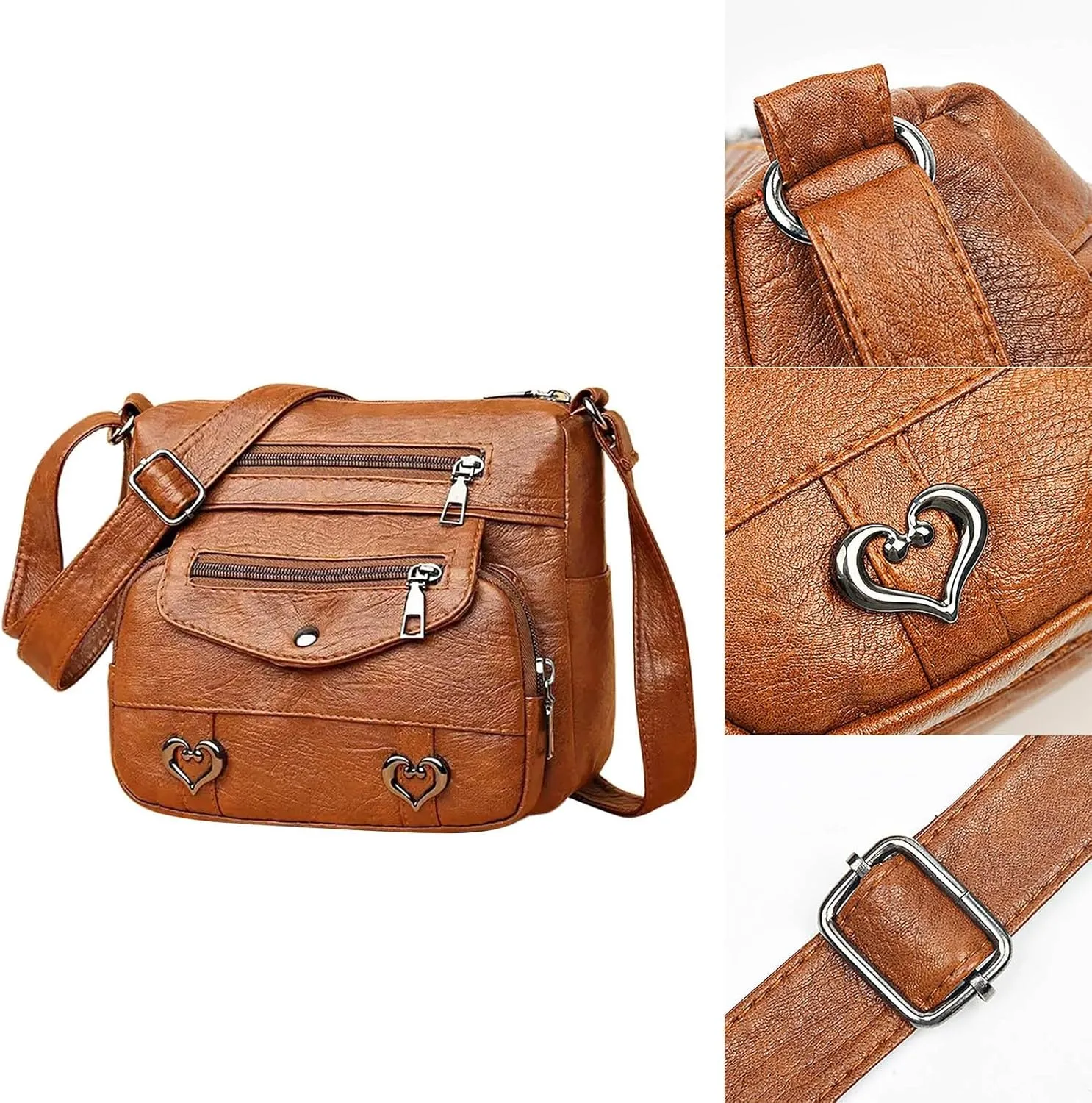 Beach Tote Bag Black Brown Solid Crossbody Shoulder Bags Medium Travel Satchel Bag Purse Wallet Anti Theft Bags Z