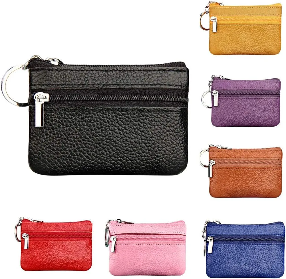 Beach Tote Bag Pouch Leather Women's Purse Zipper Wallet Small Key Mini Ring With Purse For Outdoor Beach Travel T