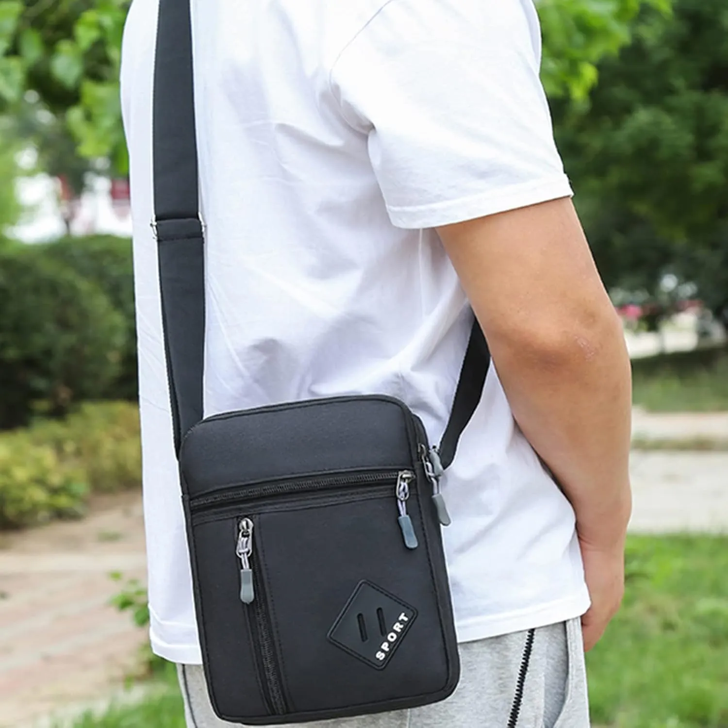 Beach Tote Bag Square Bags Zipper Mini Canvas Shoulder Handbags Sport Messenger Handbag For Outdoor Mens Travel Essential E
