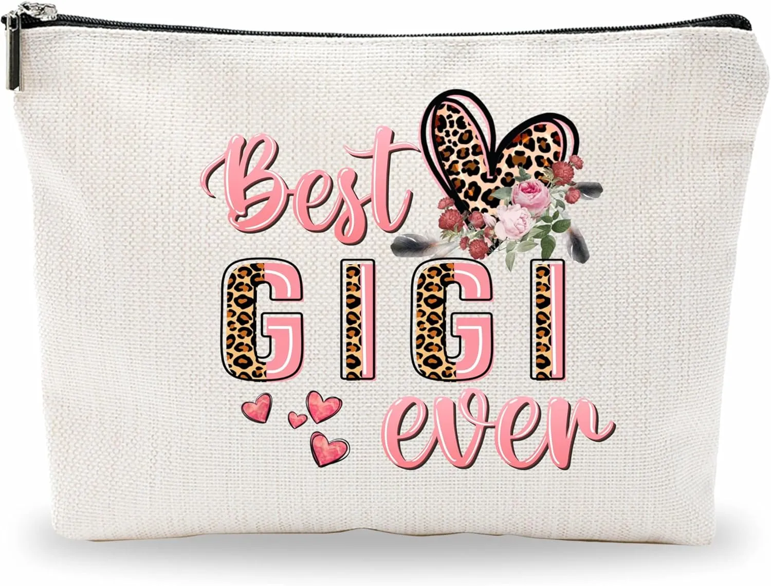 Best Gigi Ever Cosmetic Bag, Make Up Bag For Grandmother, Birthday Gift For Granny Woman Female, Pink & Leopard Print Thank You Gifts, Inspirational Gifts, Women Accessories - C03