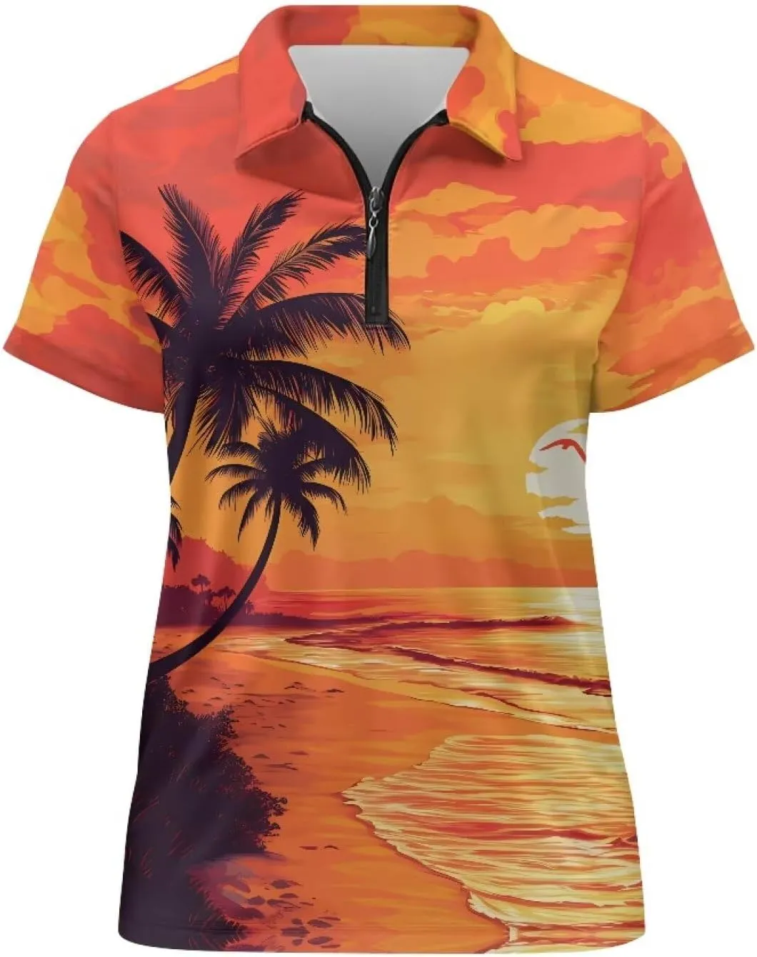 Biyejit Women's Golf Shirts Short Sleeve Quarter Zip Workout Tops for Women Moisture Wicking Quick-Drying Polo Shirts