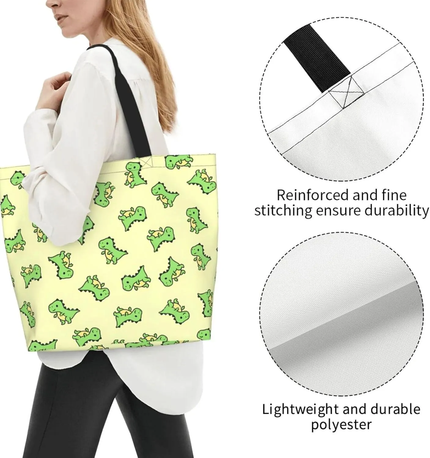 Black and White Great White Shark Women's Tote Bag Large Capacity Single Shoulder Bags Handbag for Shopping Work