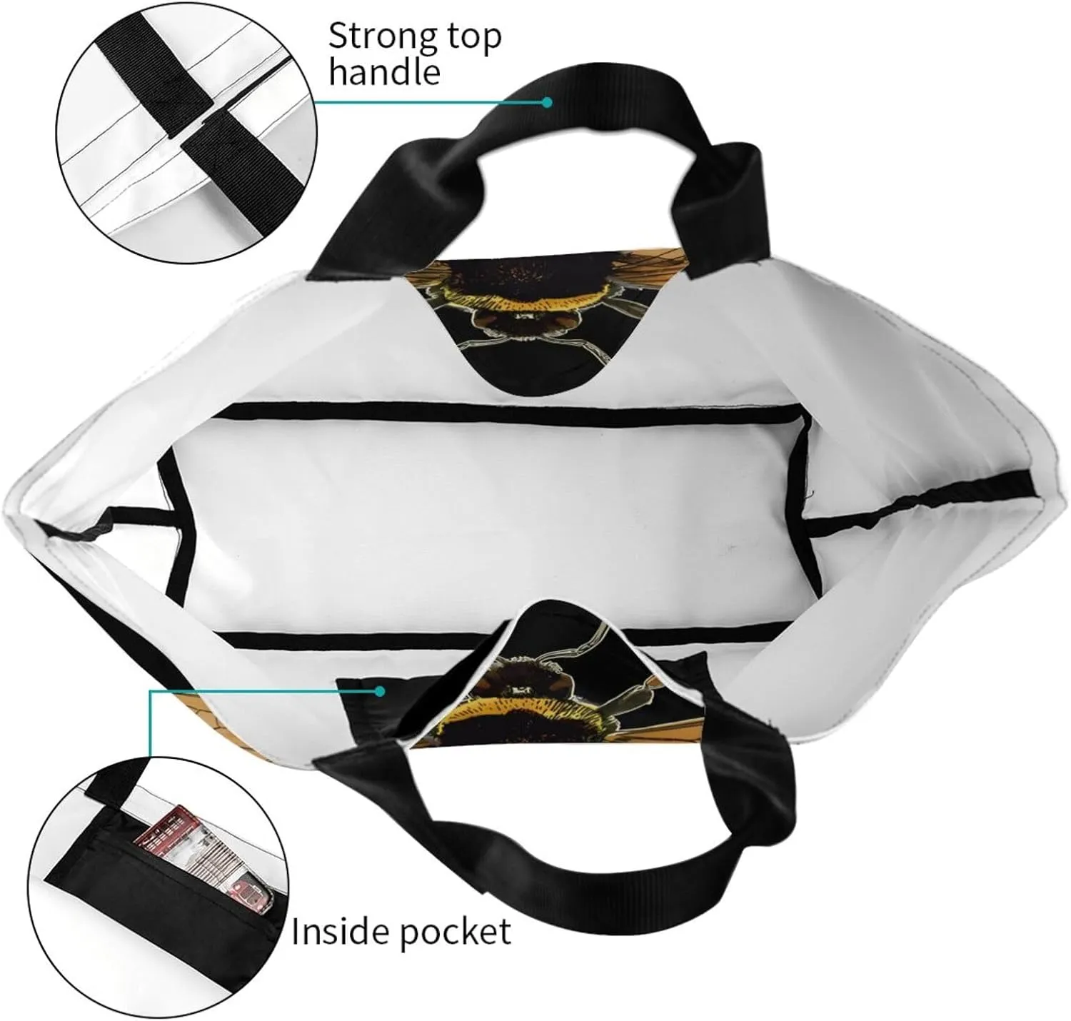 Black and White Great White Shark Women's Tote Bag Large Capacity Single Shoulder Bags Handbag for Shopping Work
