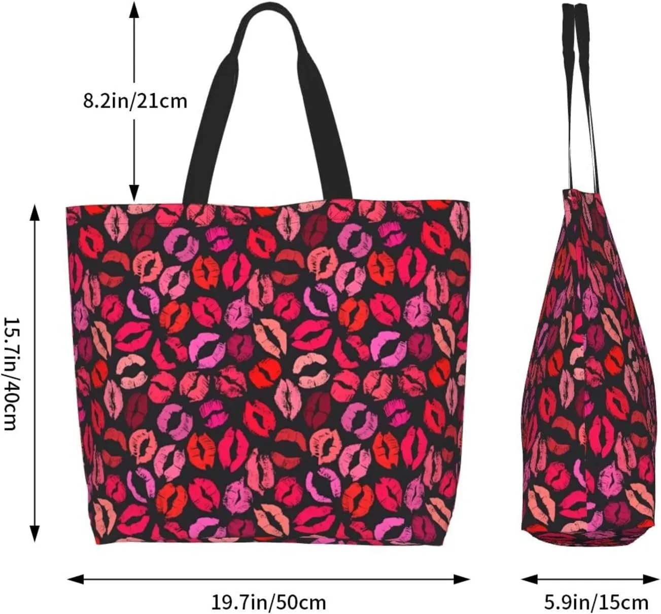 Black Leopard Print Women's Tote Bag Large Capacity Single Shoulder Bags Handbag for Shopping Work