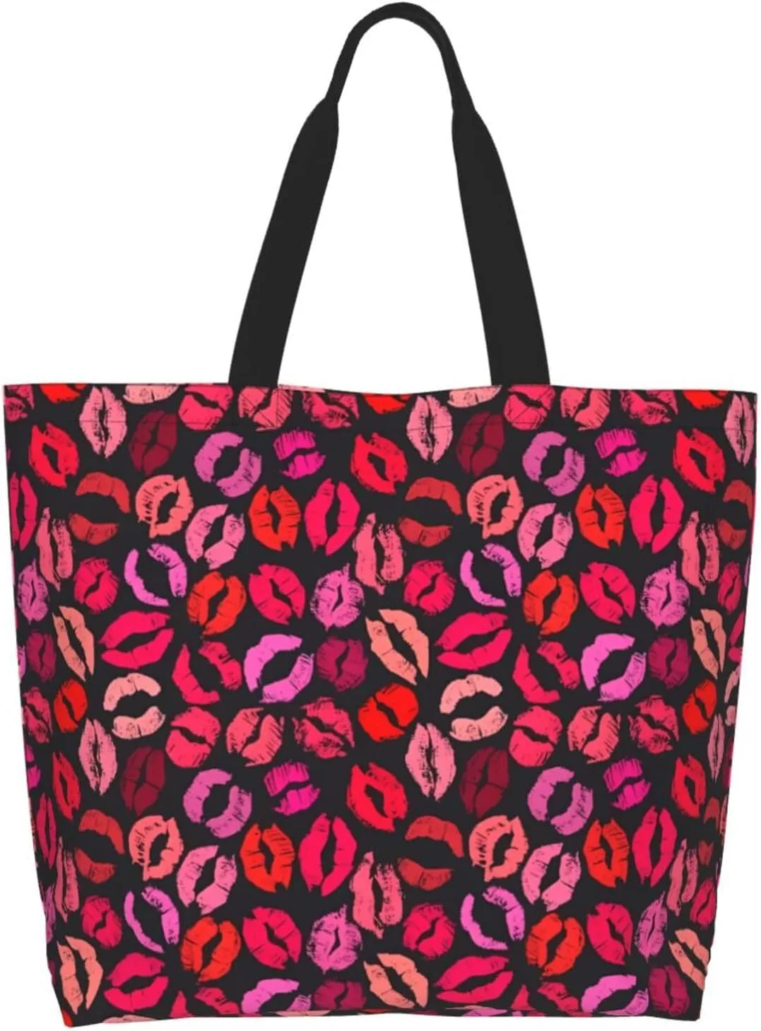 Black Leopard Print Women's Tote Bag Large Capacity Single Shoulder Bags Handbag for Shopping Work