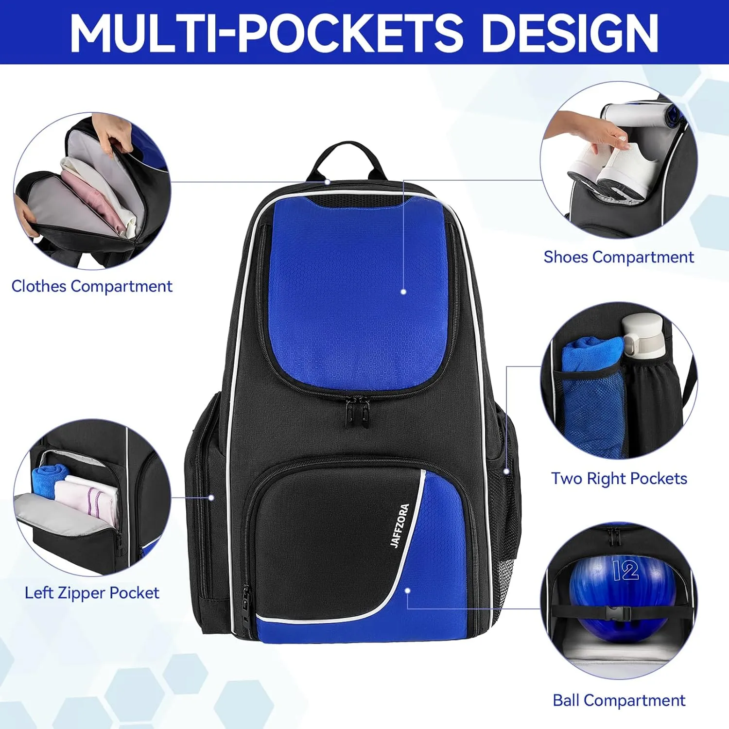Bowling Backpack - Fits A Pair of Bowling Shoes Up to Size 16 for Men
