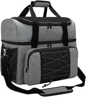 Bowling Bag Portable Bowling Tote Bag for 2 Balls Shoes Grey