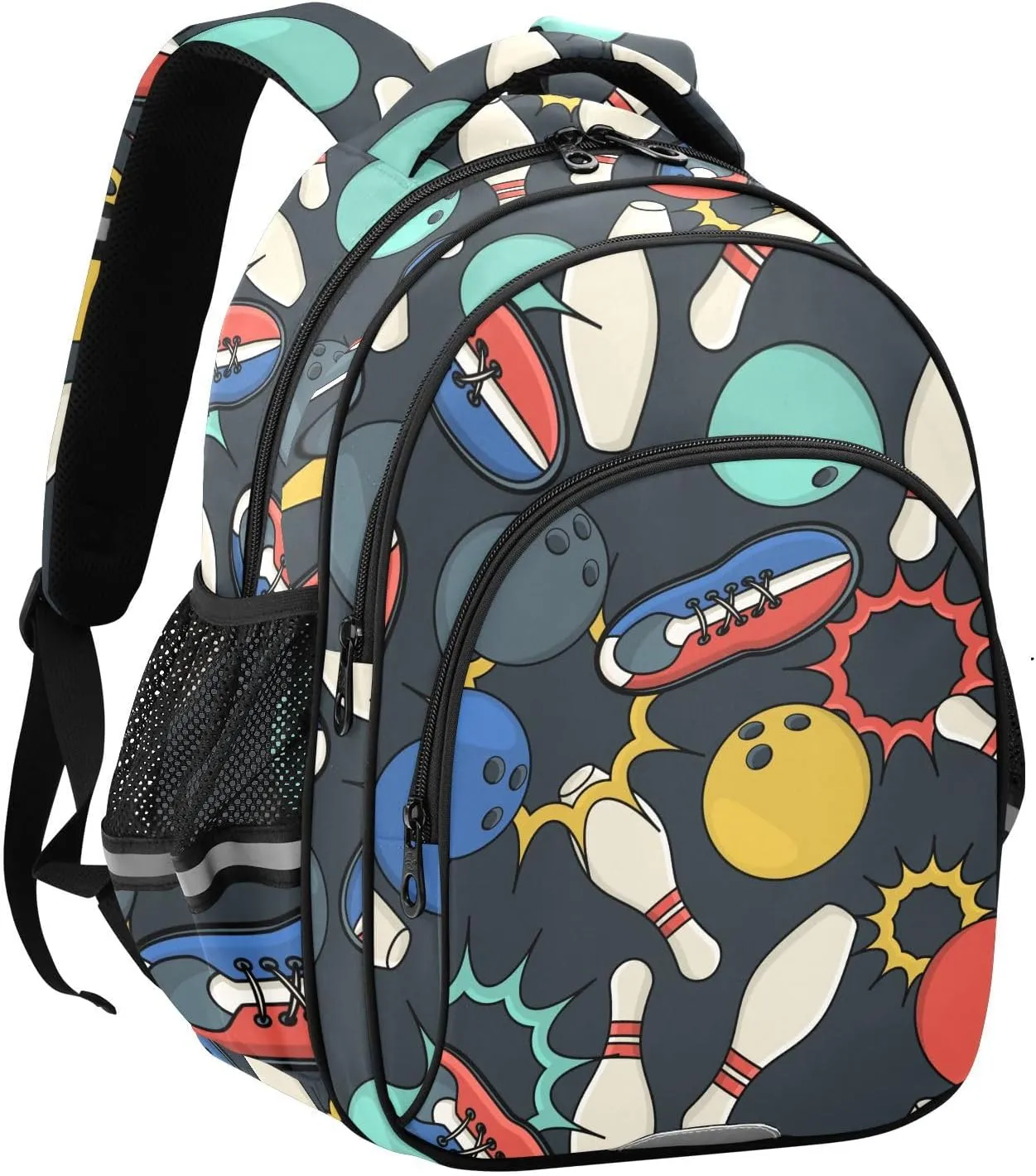 Bowling Ball and Shoes Backpack for Kids Elementary School Bag Boys Girls Bookbag Travel Backpack Daypack