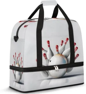 Bowling Ball Foldable Duffle Bag with Shoes Compartment Large Capacity Waterproof Travel Weekender Bag Overnight Bag for Sports Gym