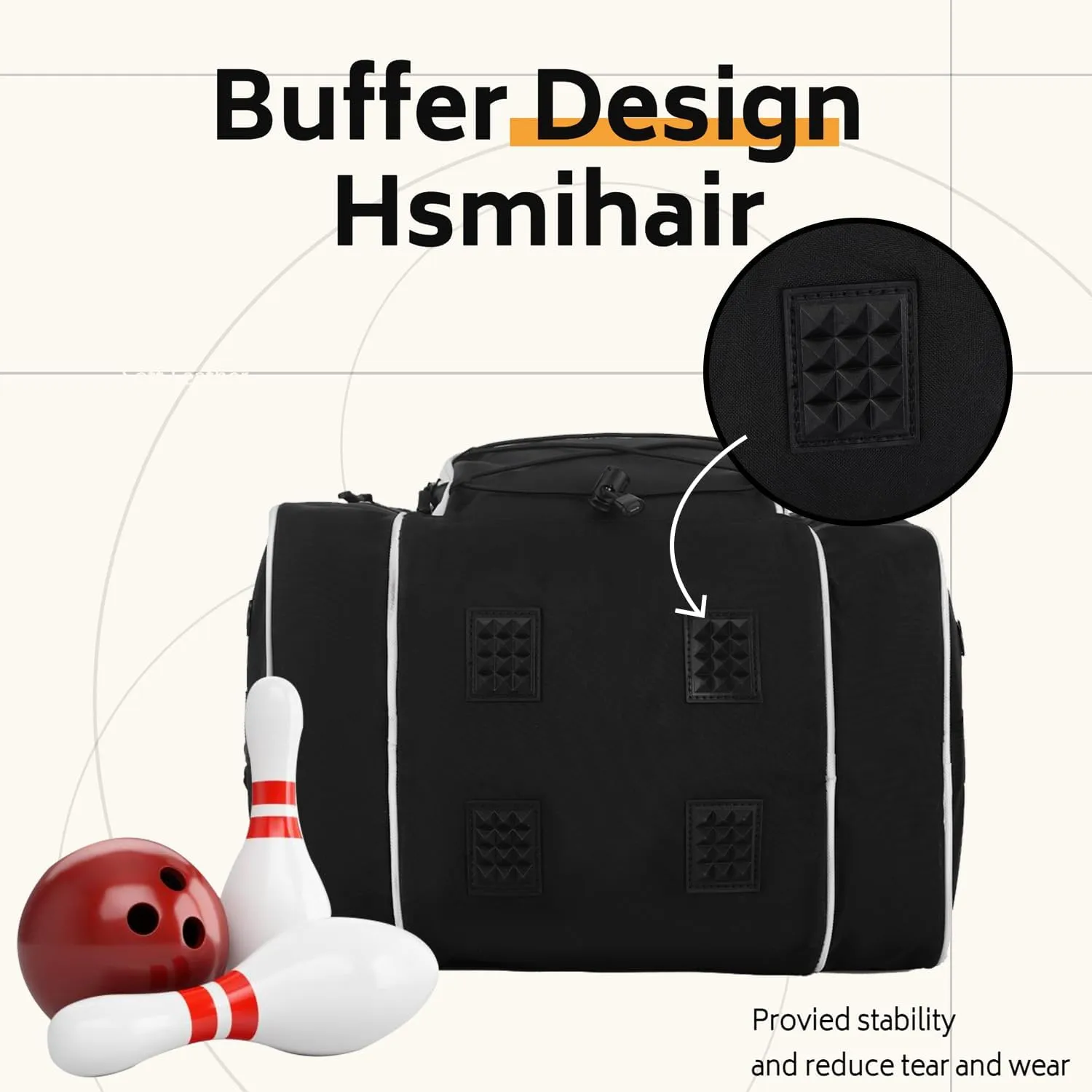 Bowling Ball Tote - Single Ball Bag with Padded Holder - Fits Shoes Up to Mens Size 14