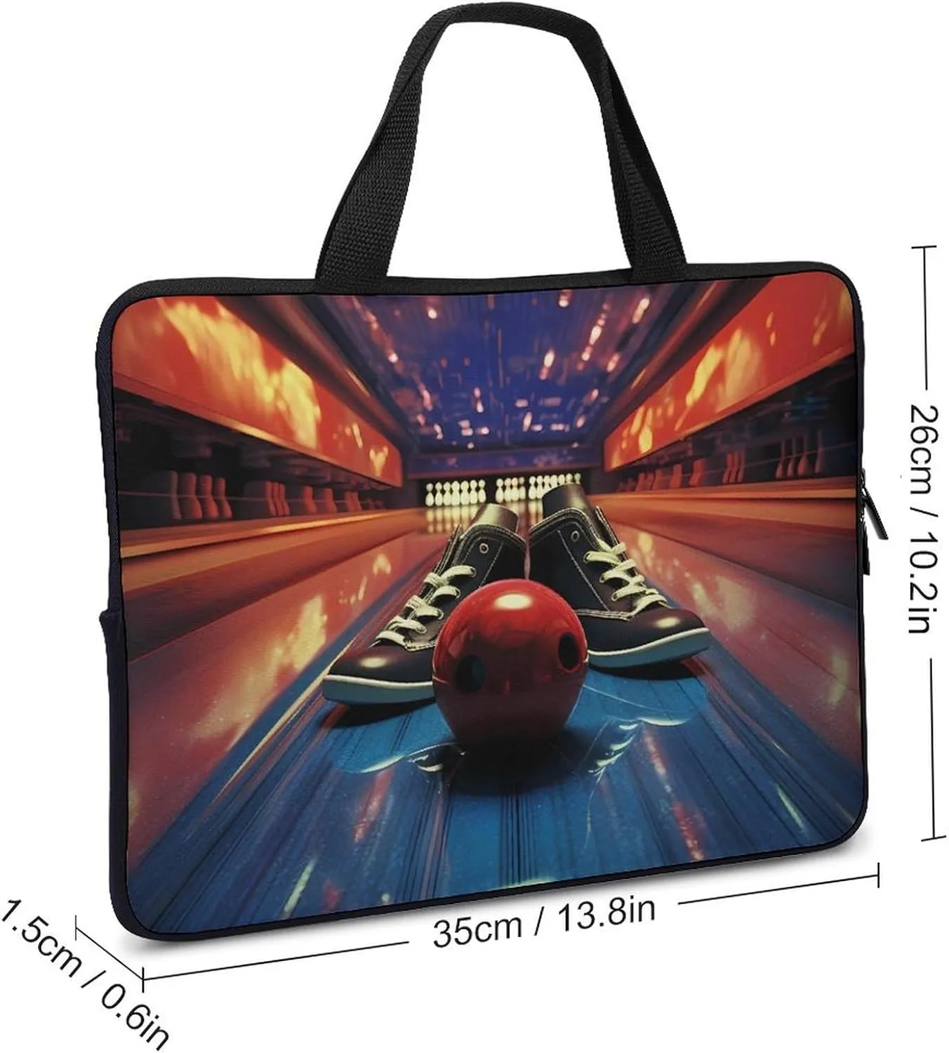 Bowling Shoes And Balls Laptop Tote Bag Computer Protective HandBag Notebook Carrying Case