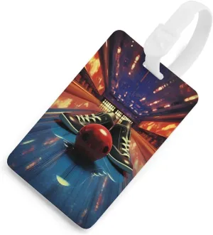 Bowling Shoes and Balls Luggage Tag for Suitcase Cute ID Tags Travel Baggage Identifiers Labels