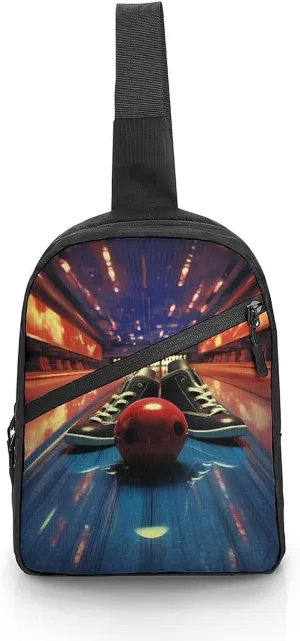 Bowling Shoes and Balls Sling Bag for Women Crossbody Purse Multipurpose Chest Bag Travel Shoulder Backpack