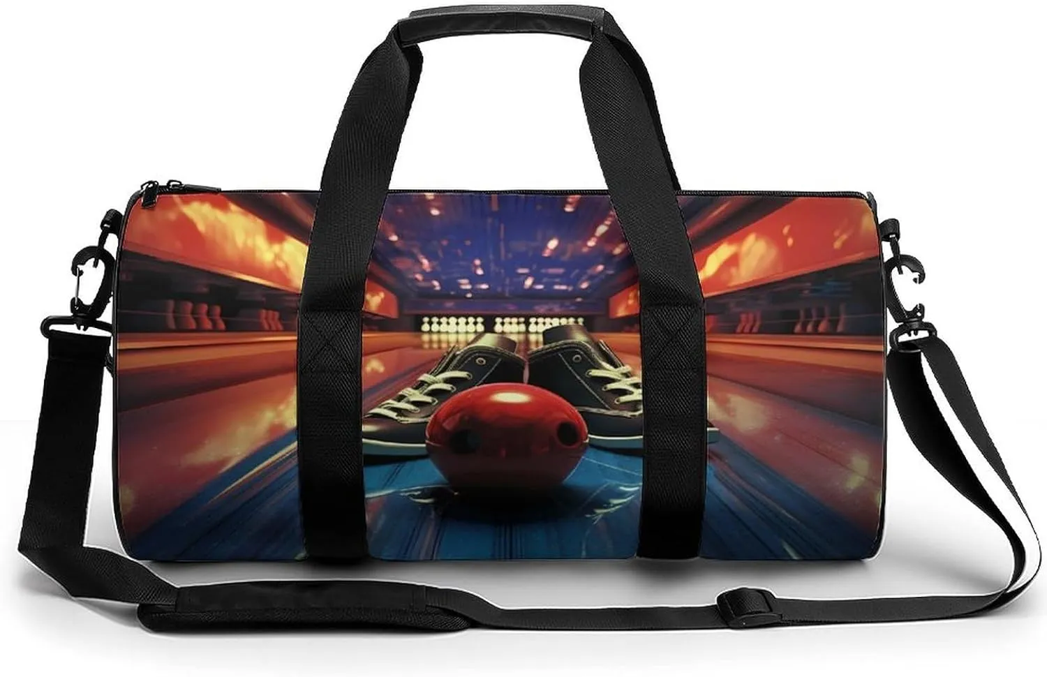 Bowling Shoes and Balls Sports Gym Bag Waterproof Duffel Bag Travel Overnight Bag Carryon Weekend Bag