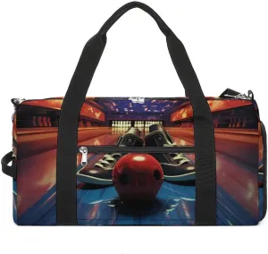 Bowling Shoes And Balls Travel Duffle Bag Large Capacity Gym Bag Weekender Overnight Bags Carry on Tote Bag