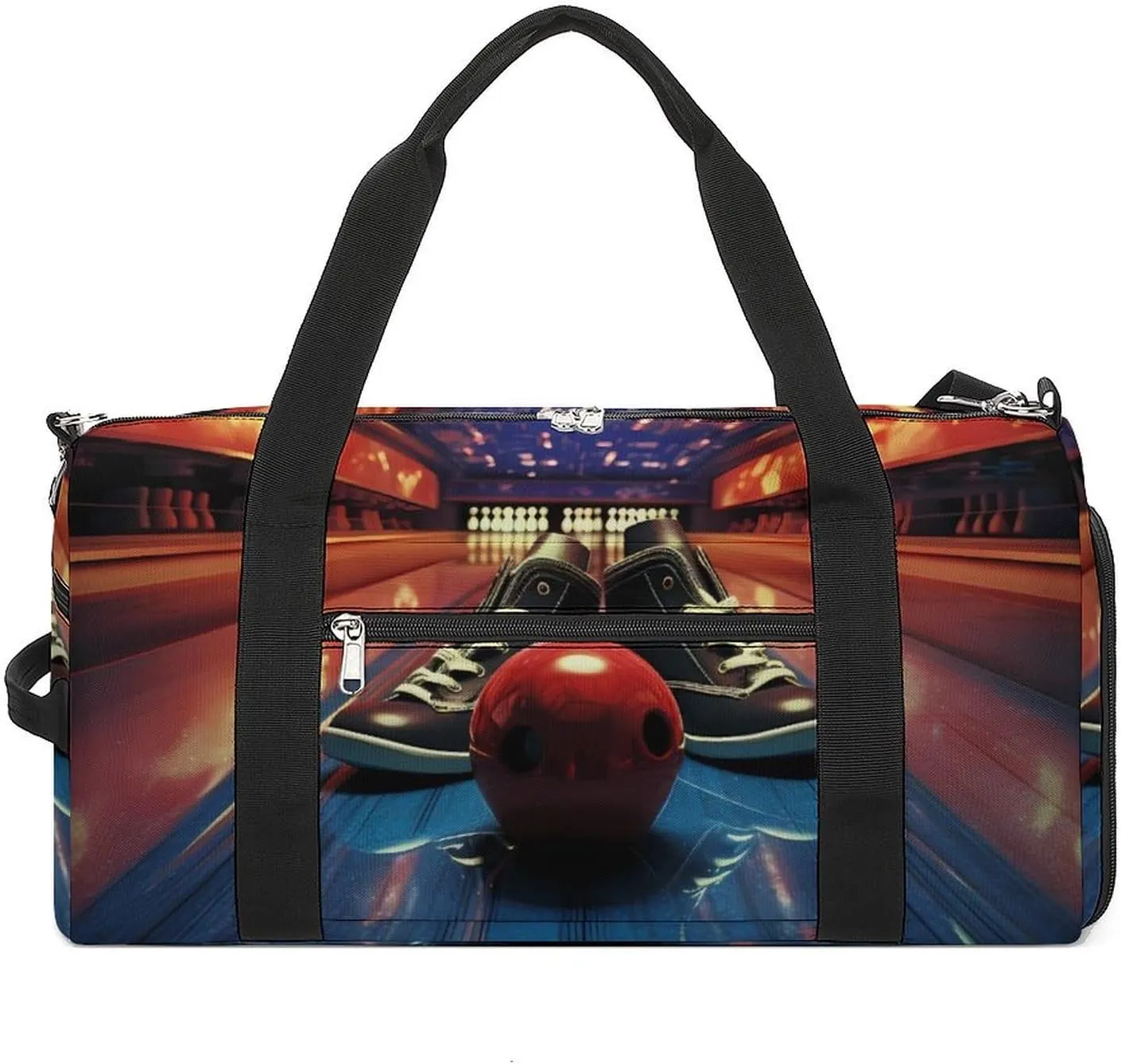 Bowling Shoes And Balls Travel Duffle Bag Large Capacity Gym Bag Weekender Overnight Bags Carry on Tote Bag