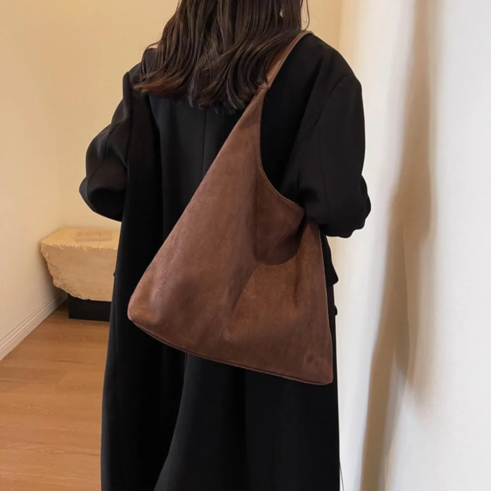 Brown Suede Bags, Suede Purses, Suede Handbags for Women, Suede Tote Bags, Leather Hobo Bags for Women