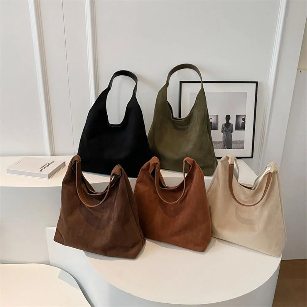 Brown Suede Bags, Suede Purses, Suede Handbags for Women, Suede Tote Bags, Leather Hobo Bags for Women