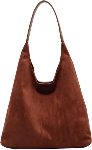 Brown Suede Bags, Suede Purses, Suede Handbags for Women, Suede Tote Bags, Leather Hobo Bags for Women