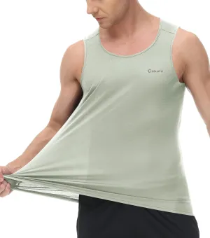 Cakulo Mens Tank Tops Big and Tall Swim Shirts Running Quick Dry Workout Sleeveless Summer Beach Muscle Athletic Top