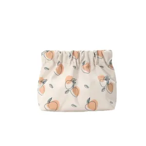 Canvas Makeup Bags Cosmetic Bag for Women Travel Toiletry Bag Accessories Organizer (Beige Apricot)