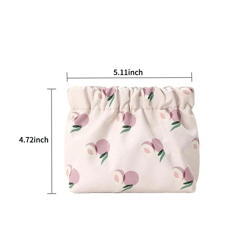 Canvas Makeup Bags Cosmetic Bag for Women Travel Toiletry Bag Accessories Organizer (Beige Apricot)