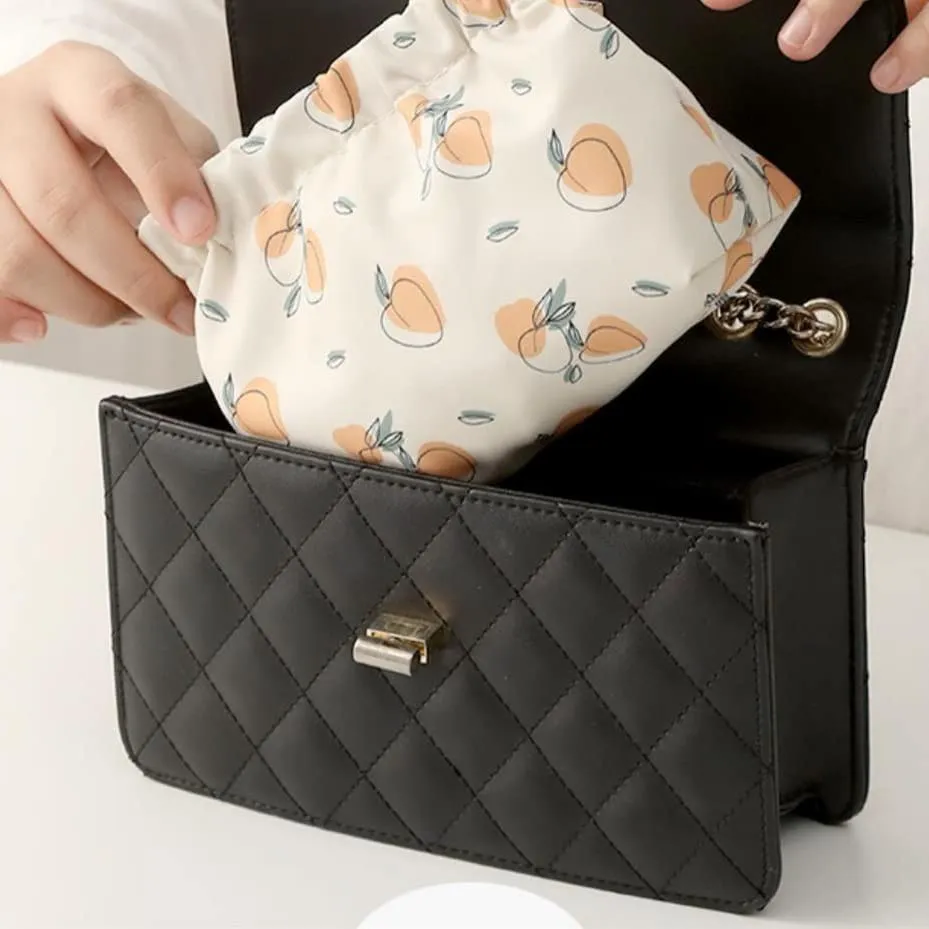 Canvas Makeup Bags Cosmetic Bag for Women Travel Toiletry Bag Accessories Organizer (Beige Apricot)